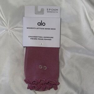 ALO Women's Lettuce Edge Sock - wild rose pink